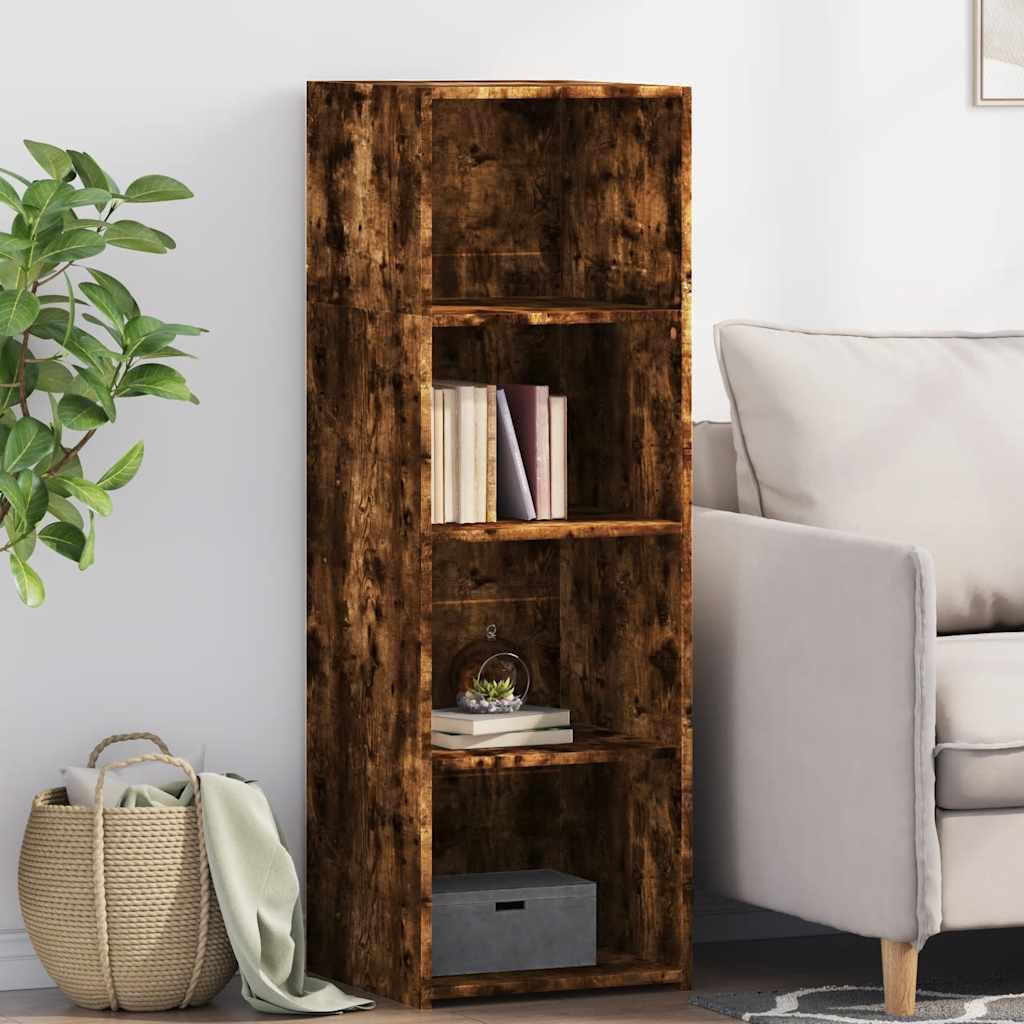 Smoked Oak Engineered Wood Slim Highboard, 40x41x124 cm | Provides compact vertical storage for living rooms, hallways, and entryways.