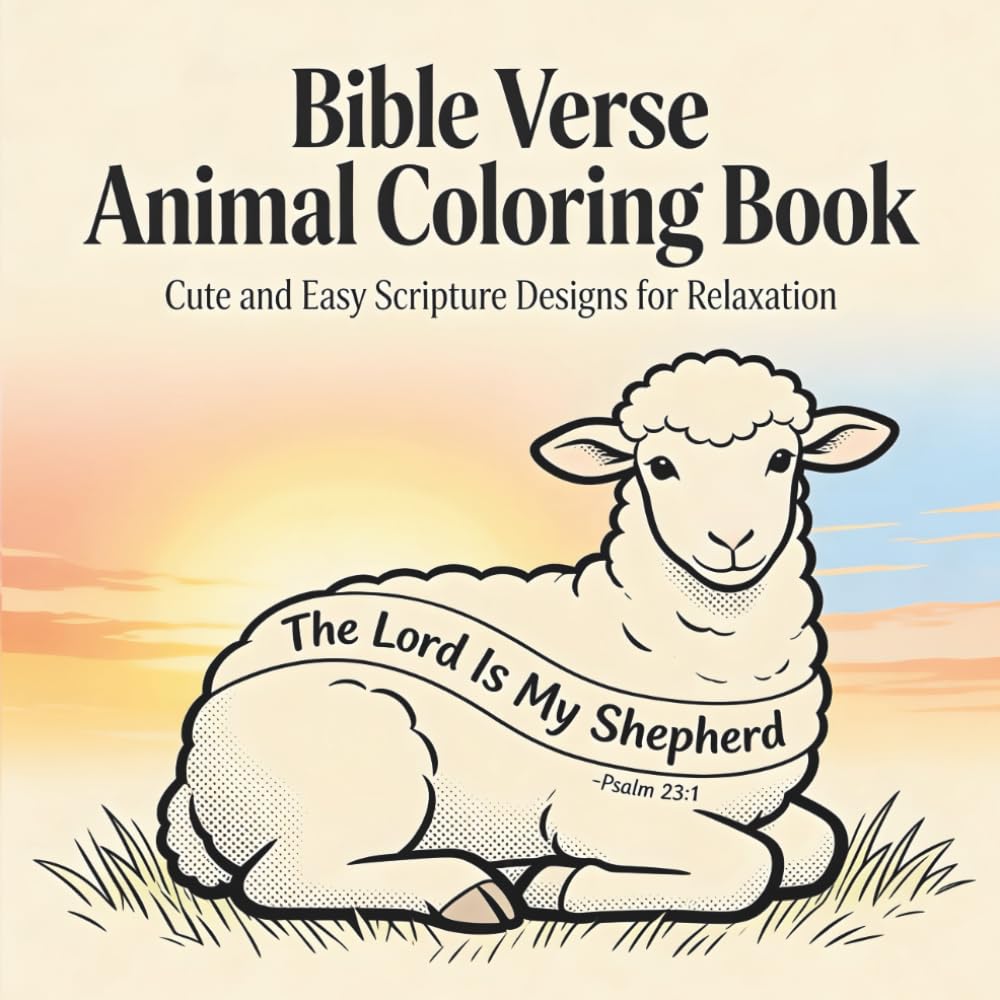 Bible Verse Animal Coloring Book: Cute and Easy Scripture Designs for Relaxation