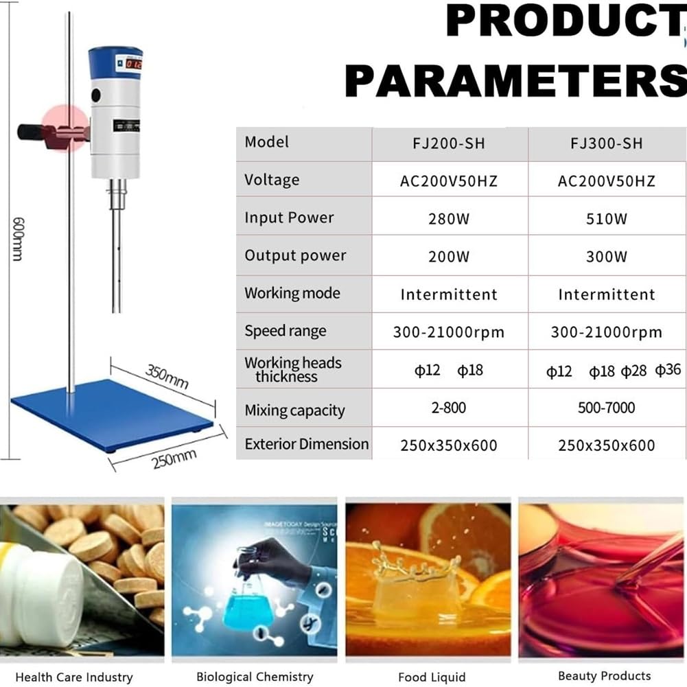 Ultraschall-Homogenisator, Hochgeschwindigkeits-Dispergier-Labormischer, 3000-23000 U/min Digitalanzeige, Emulgiermaschine für Kosmetik und Lebensmittel