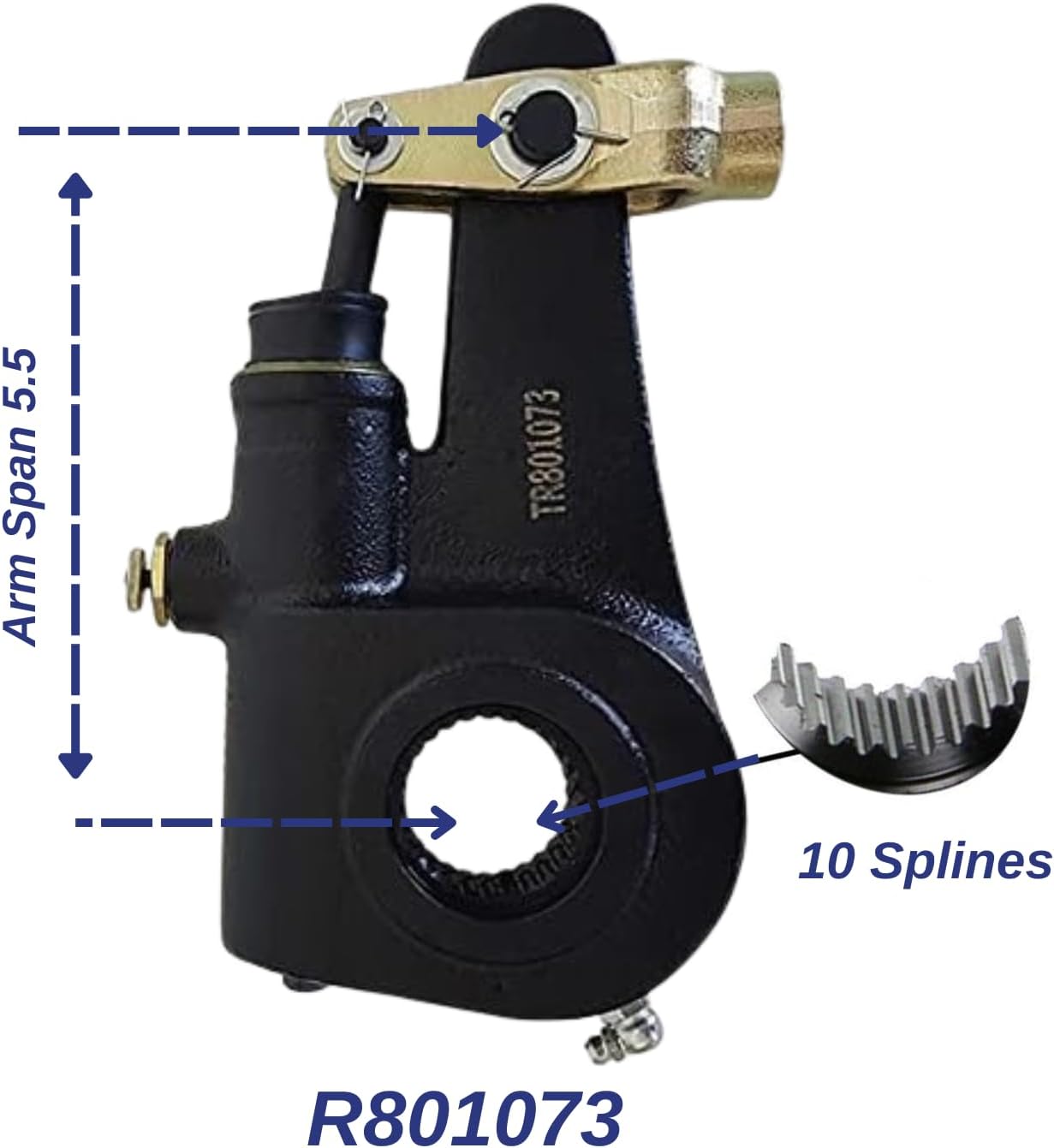 6 x Automatic Slack Adjuster 1.5"X28 Spline 5.5"Lever Replaces Meritor R801073 (6 x TR801073)