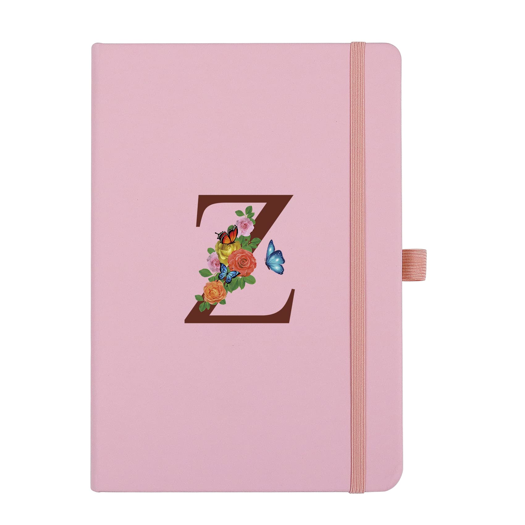 Pinkes Notizbuch für Frauen, 14 x 22 cm, A5-Tagebuch, Notizbuch mit Buchstabe Z, doppelseitiges Schreibnotizbuch mit Trennblättern, niedliches Leder-Tagebuch für Arbeit, Business, Schule, Meetings,