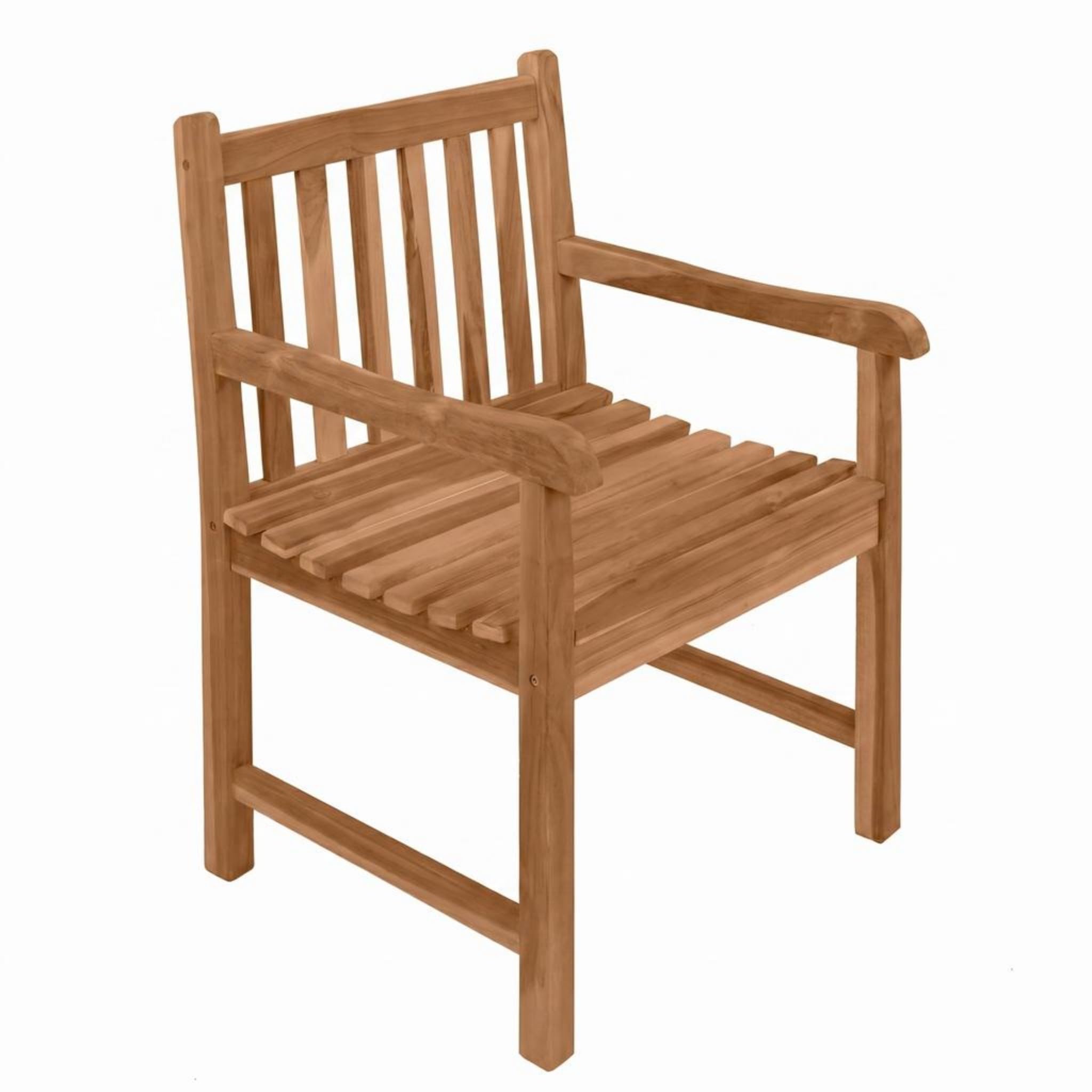 SAM Premium Gartensessel Caracas, Gartenstuhl Teakholz massiv lackiert, Niedriglehner mit Armlehnen bis 150 kg, wetterfest für Garten Terrasse Balkon Wintergarten Outdoor, Unikat