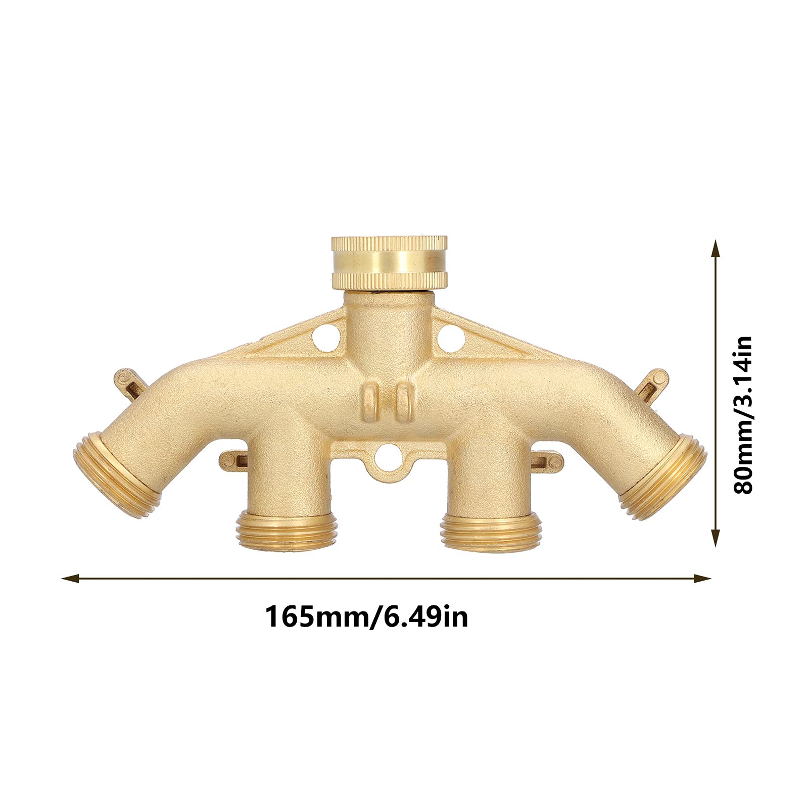 G3 / 4 Sdoppiatore per Tubo a 4 Vie, Adattatore per Rubinetto per Tubo da Giardino in Ottone, Adattatore per Tubo a 4 Vie, connettore per Giunto da Giardino