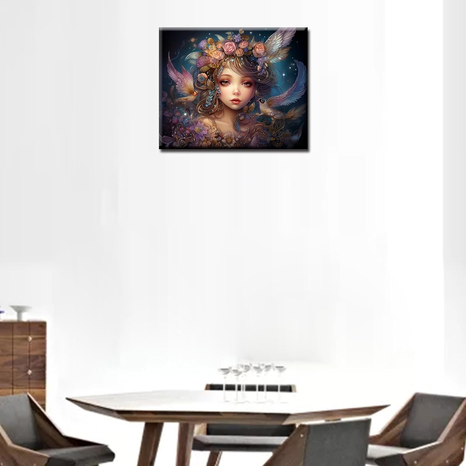 Tucocoo Elf Magic Fairy Paint by Number Kits for Adults Kids Beginners Dream DIY Acrylic Painting Paint by Numbers Kits on Canvas DIY Arts Crafts Artwork Home Wall Decoration Gift 16x20inch Frame