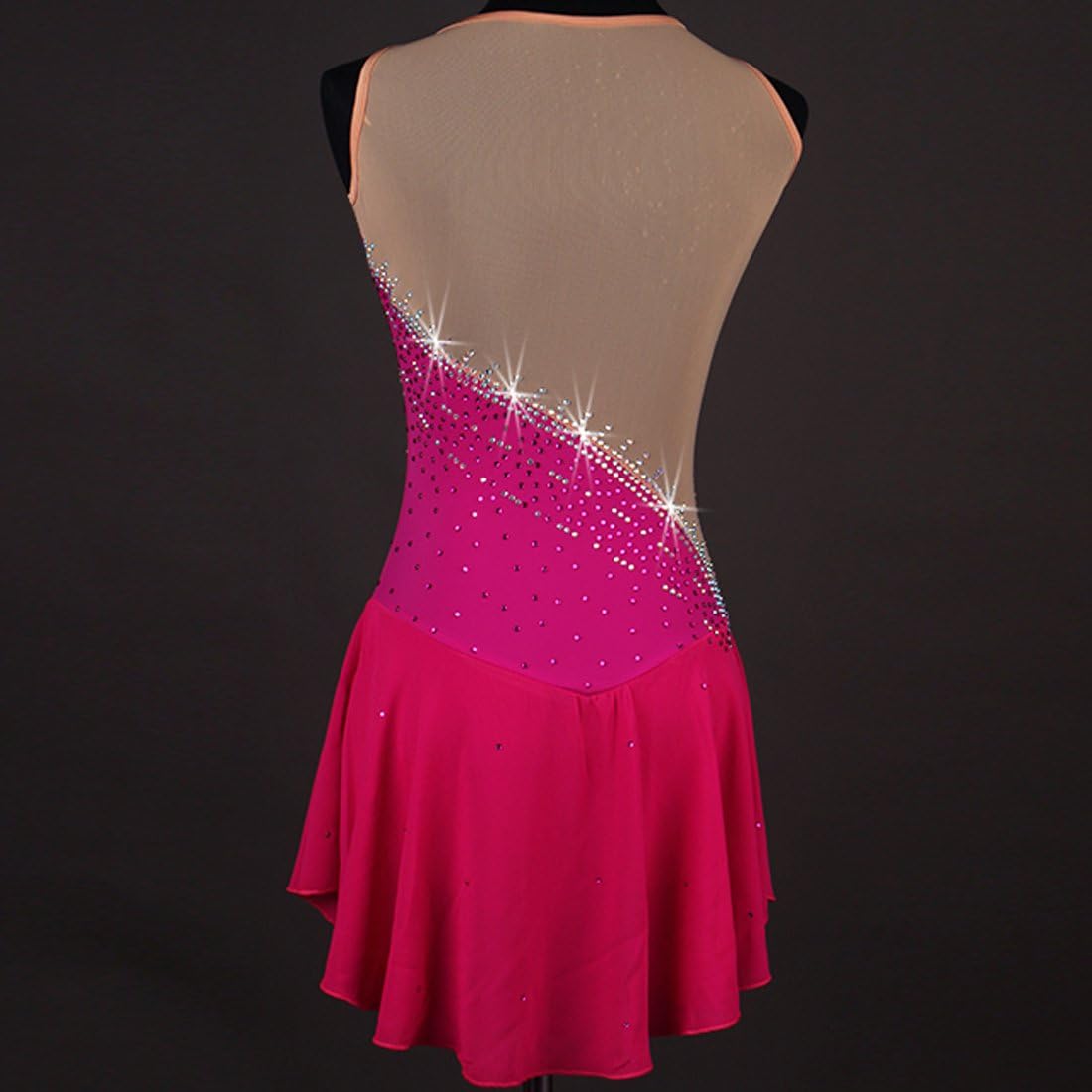 Women Draped Figure Skating Dress