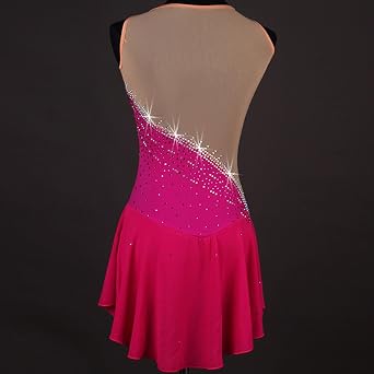 Women Draped Figure Skating Dress