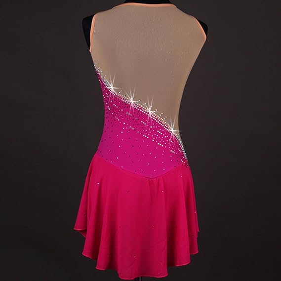 Women Draped Figure Skating Dress