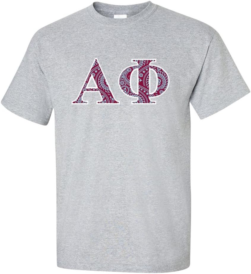 VictoryStore Apparel - Alpha Phi, Paisley Greek Letters Design Standard T-Shirt