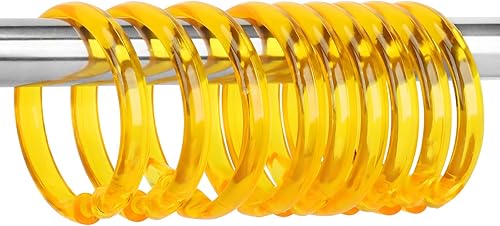 Miniatura 8 de Qulable Anillos de cortina de ducha, 12 ganchos de plástico en forma de gota, ganchos para barra de ducha de baño, fácil cierre a presión (negro)