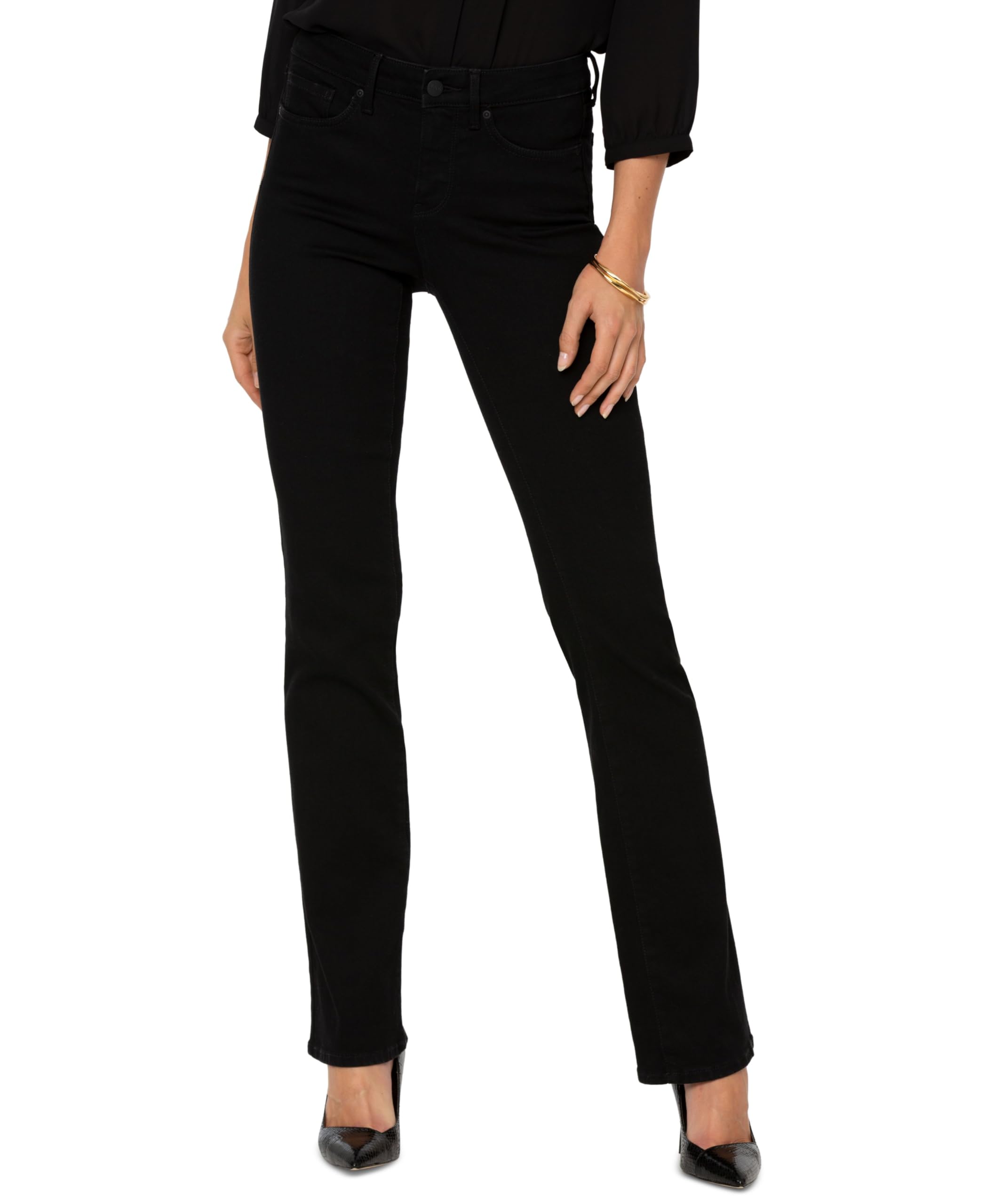 NYDJ Barbara Bootcut Black Pants Black 18P