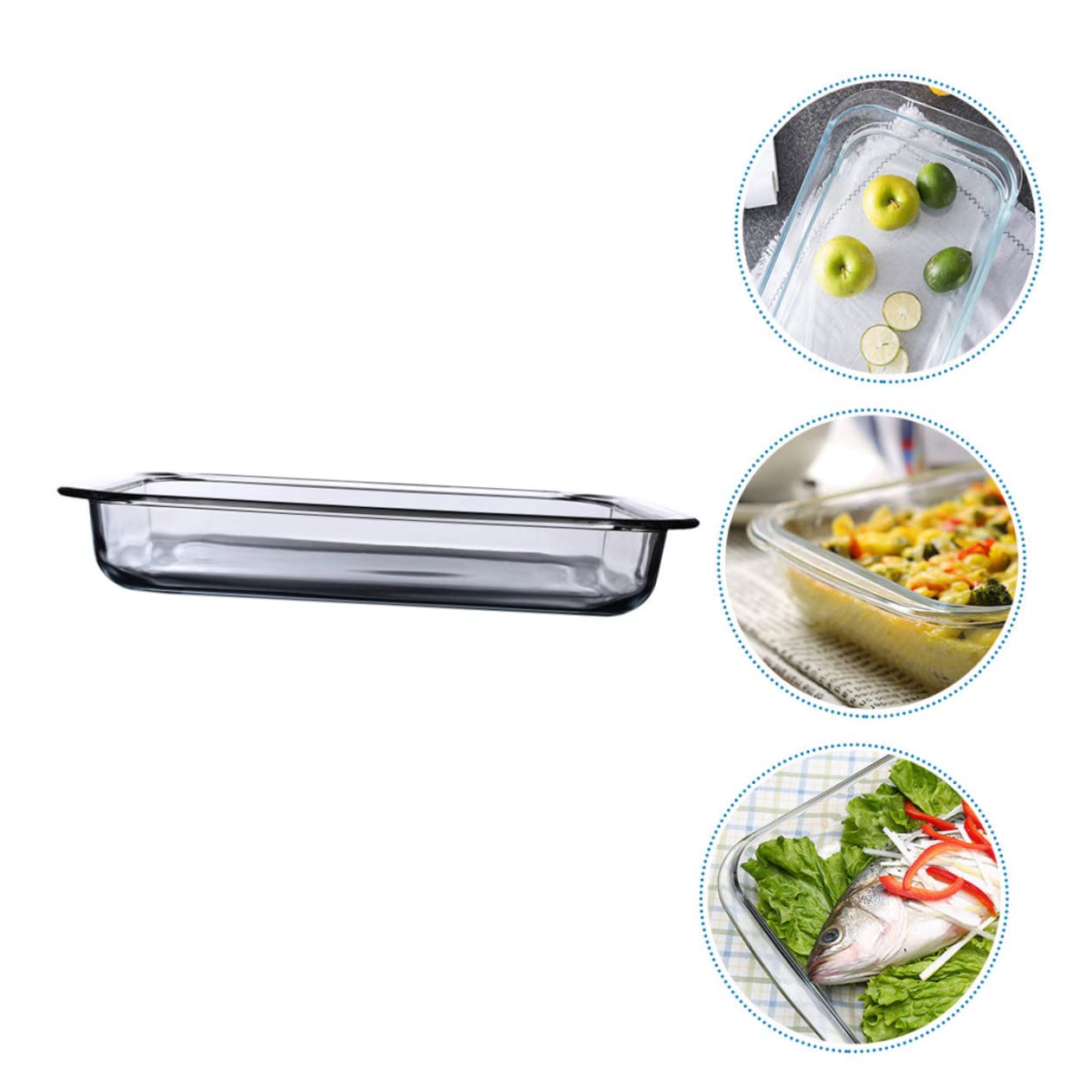 Fuente de Vidrio Templado para Hornear de 2l, Transparente, 1 Pieza