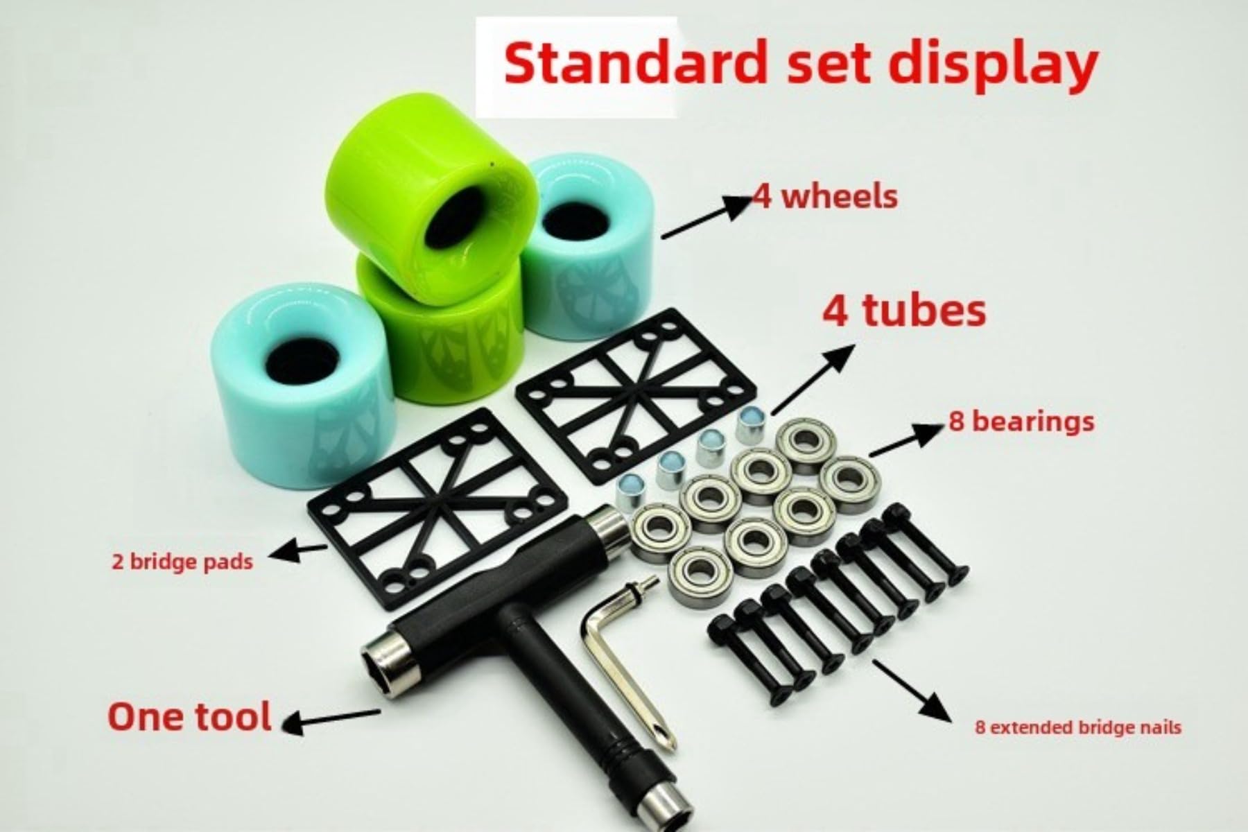 4 Roues de Longboard 78A de 60 mm avec Roulements Outils pour Longboard Skateboard Et Descente (Jaune)