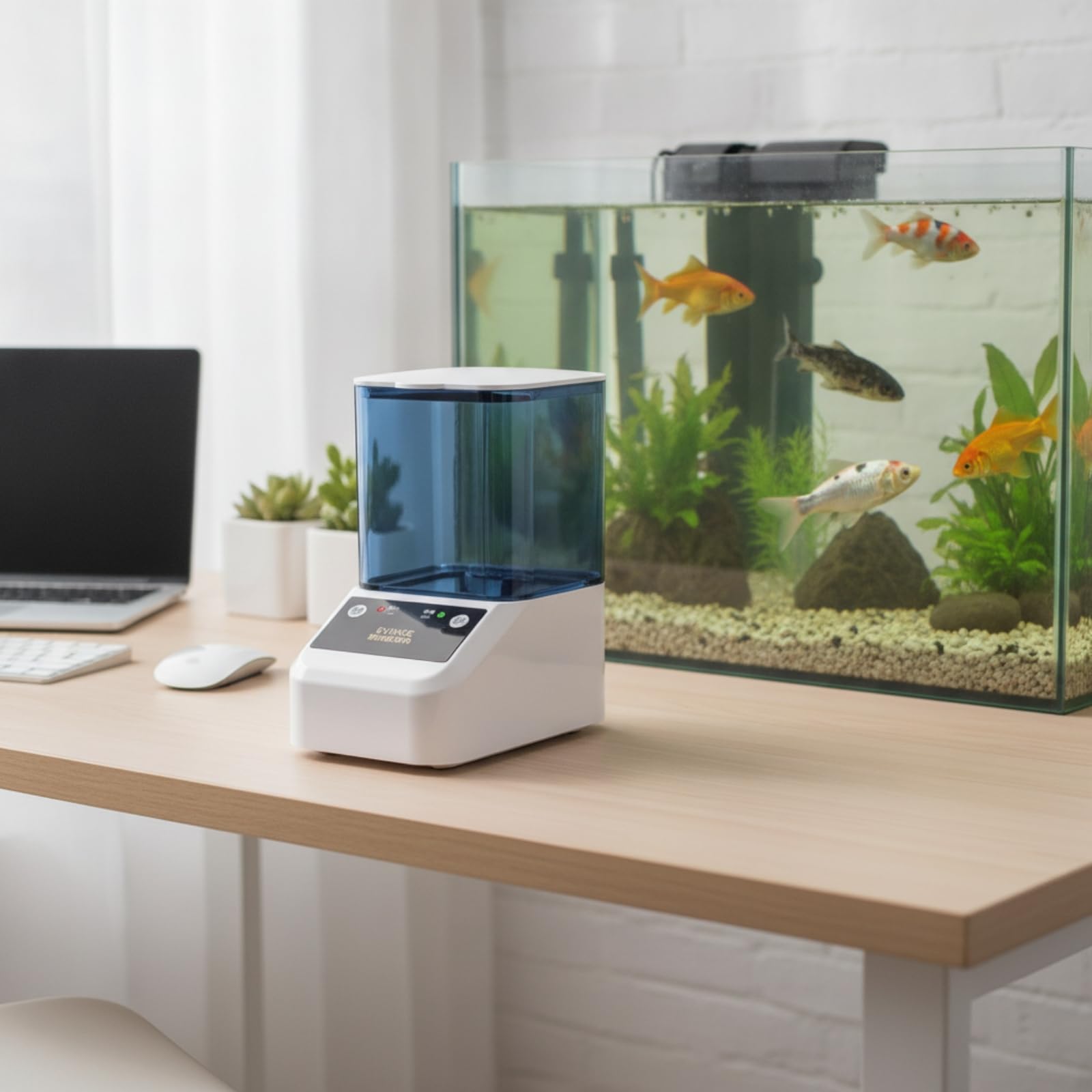 Alimentador Automático Peces Programable Alimentador Peces con Doble Alimentación Dispensador para Peceras, Negro, WiFi Doble Potencia 1000ml
