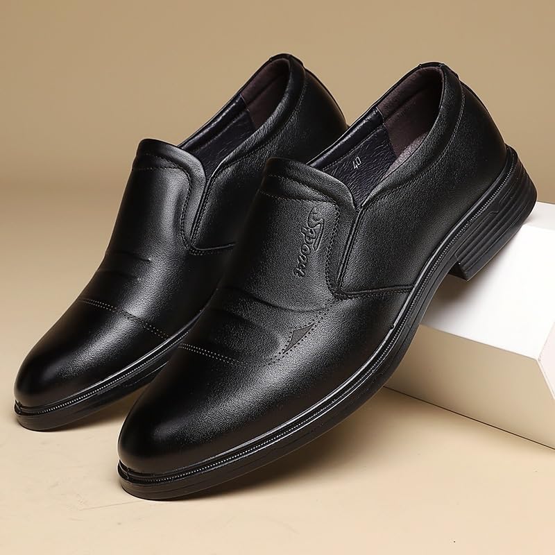Men's Slip On Oxford Dress Shoes Business Formal Leather Loafer Breathable Driving Shoe Men Slip Resistant Work Stylish Slip On Wedding Shoe for Men3