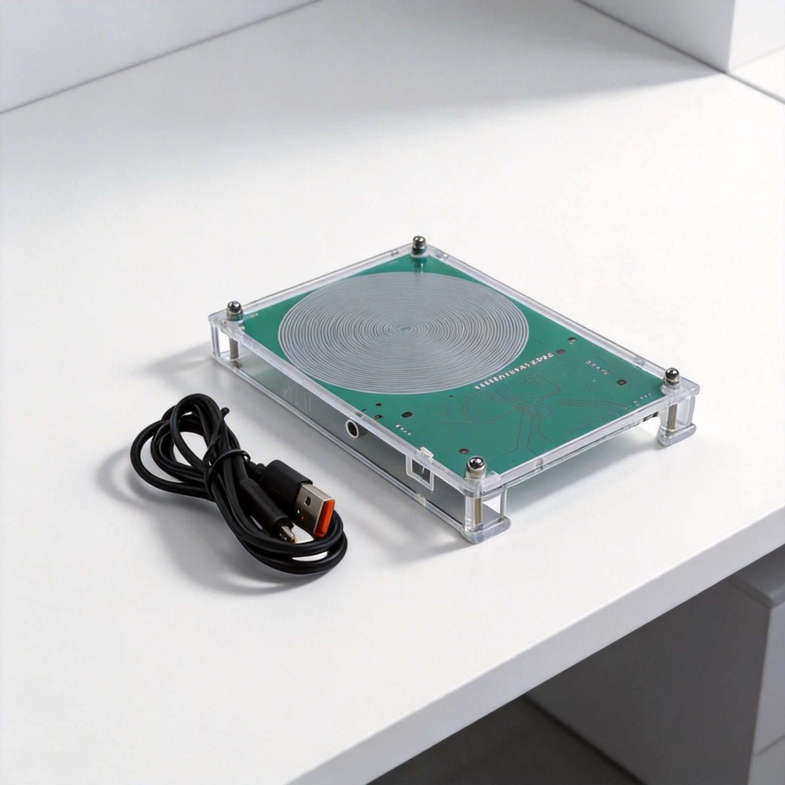 ZYWUOY Generador de forma de onda, dispositivo de señal de 0,01 Hz-30 kHz con ondas sinusoidales/cuadradas para resonancia Schumann, unidad alimentada por USB con funda