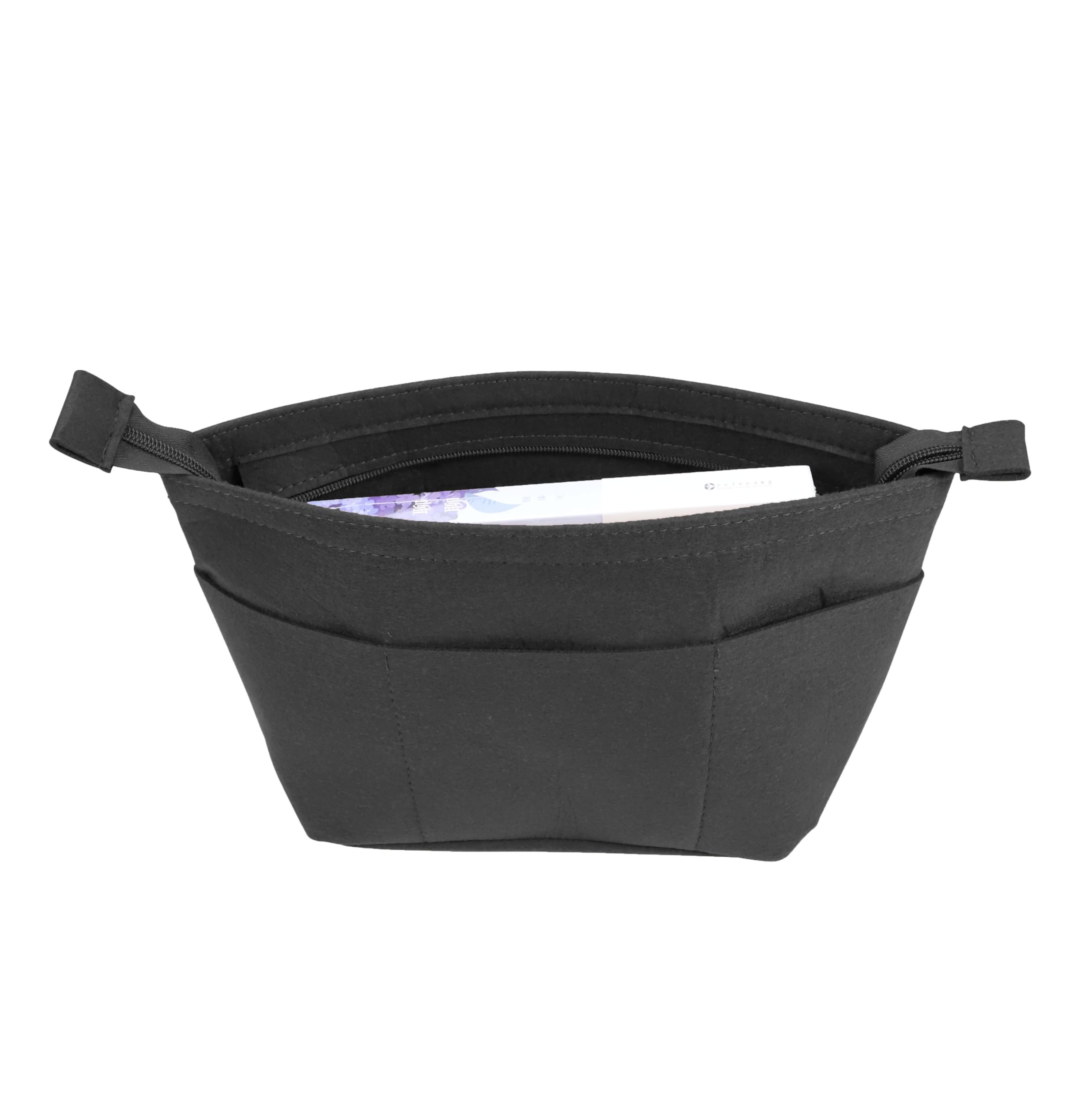 Lckaey Organiseur de sac à main Neverfull, organiseur de sac en feutre avec fermeture éclair 1075black-M