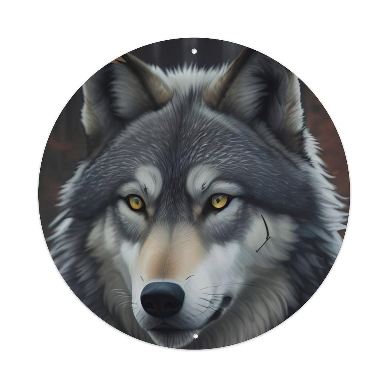Animal Artwork Lone Wolf Vintage Metal Tin Sign Plaque Wall Decor for Cafe, Club Bar, Office, Garden Metal Poster 8x8Inch