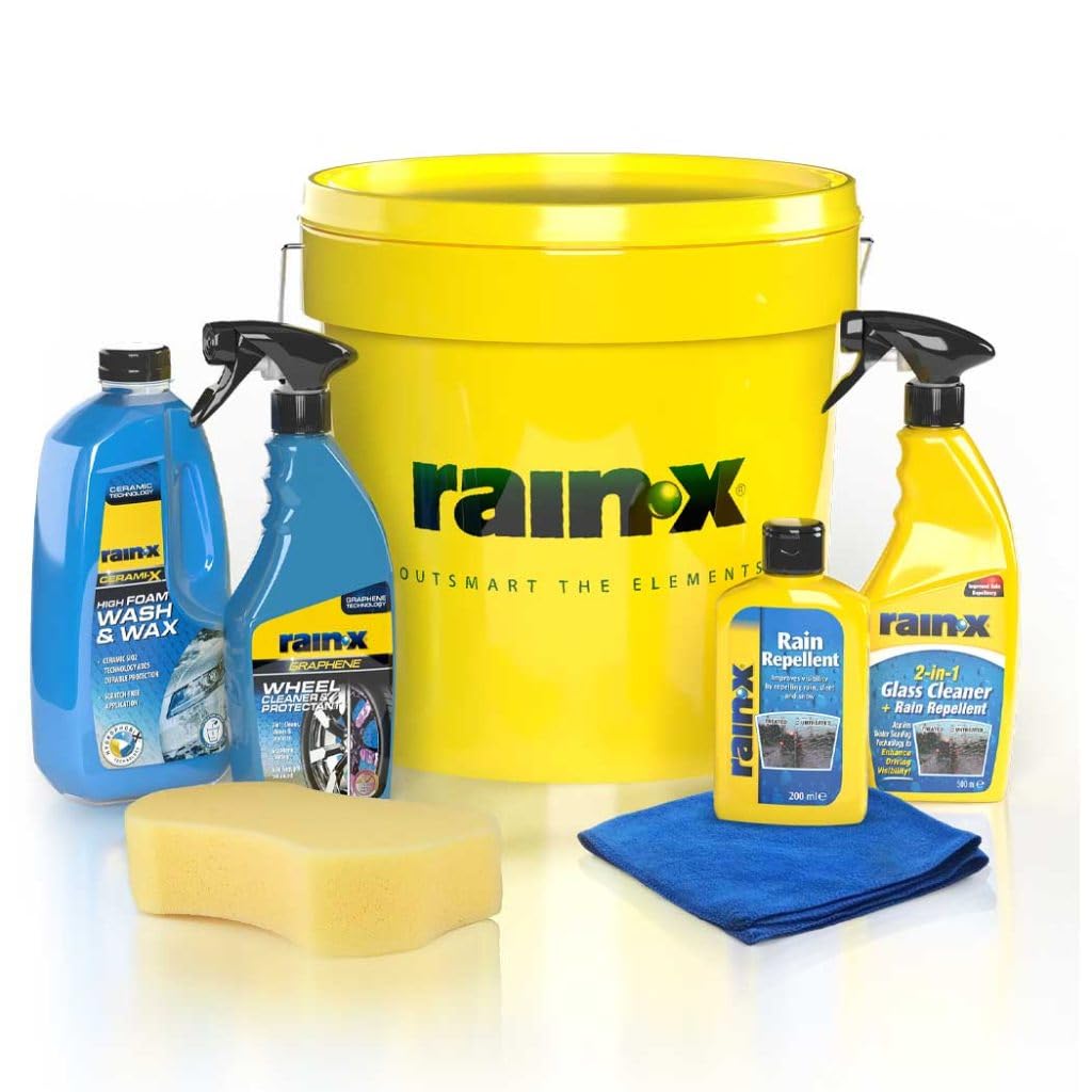 Rain-X Kit Pulizia Auto, Detailing Auto, Antipioggia, Pulizia Cerchi Macchina e Accessori