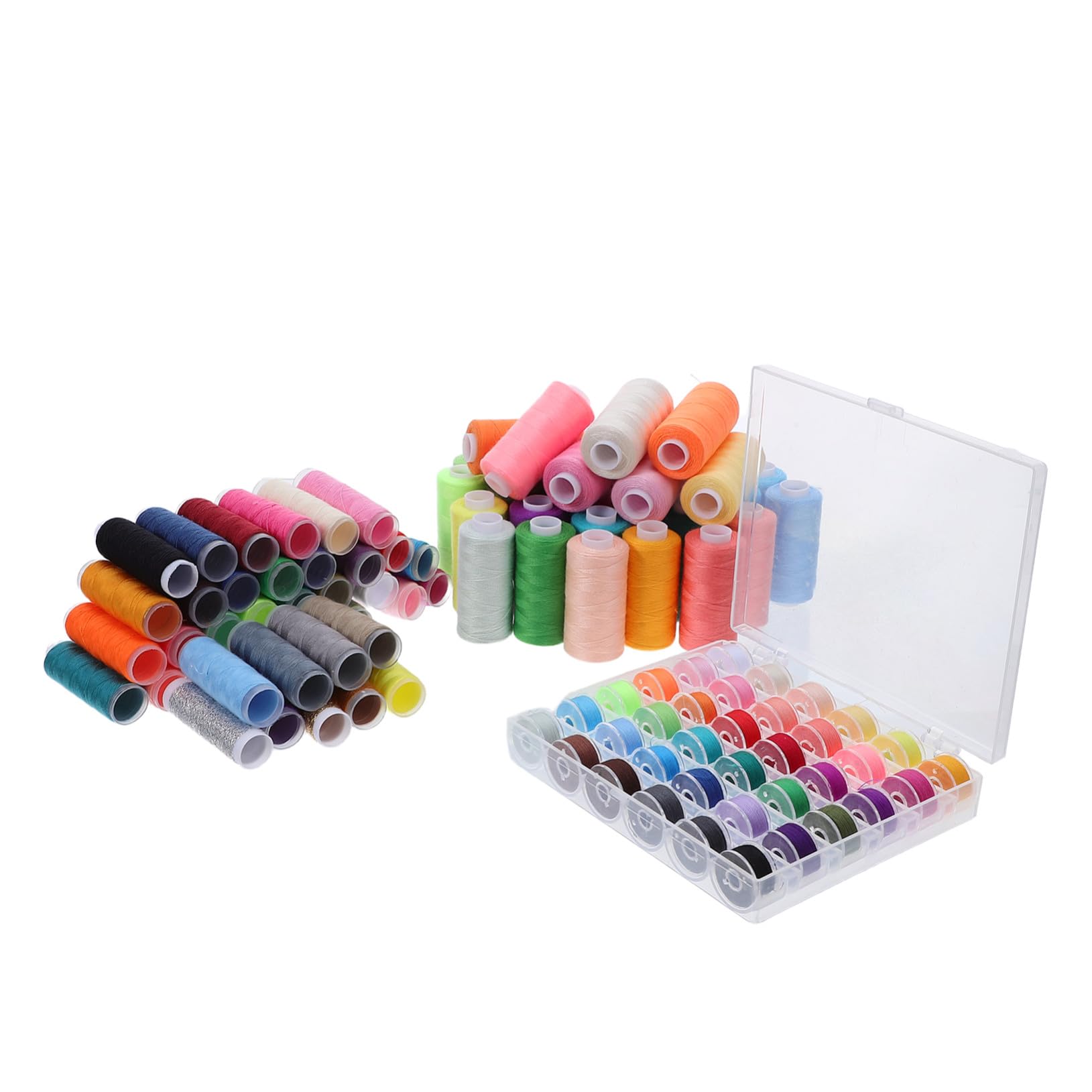 Kit de Hilo de Coser de 111 Piezas con 39 Colores de Hilo para Máquina de Coser y 36 Bobinas de Poliéster con Portabobinas, Adecuado para Reparaciones Hogar