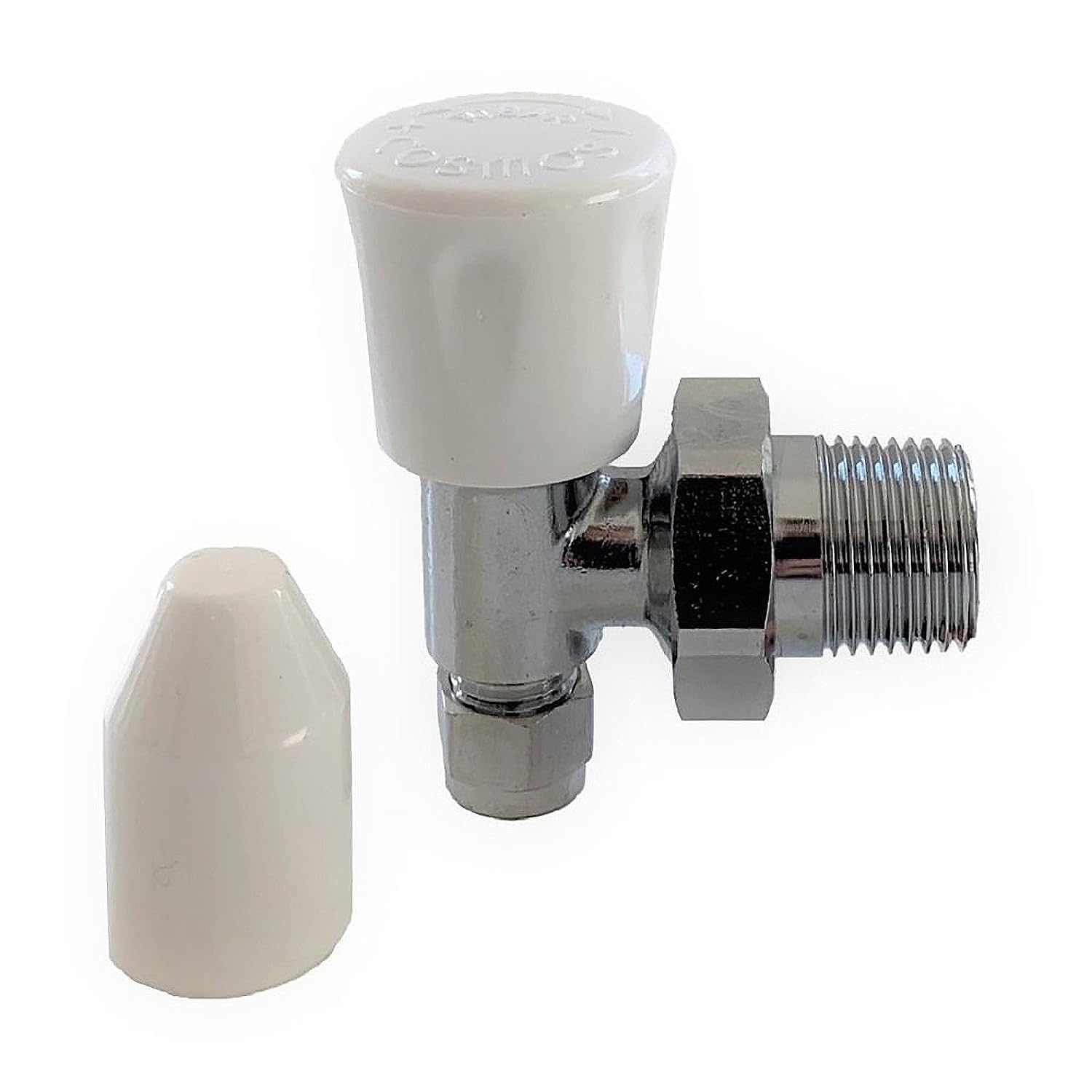10mm Chrome Plated Cosmos Angle Radiator Valve - Durable Heating Control Fitting