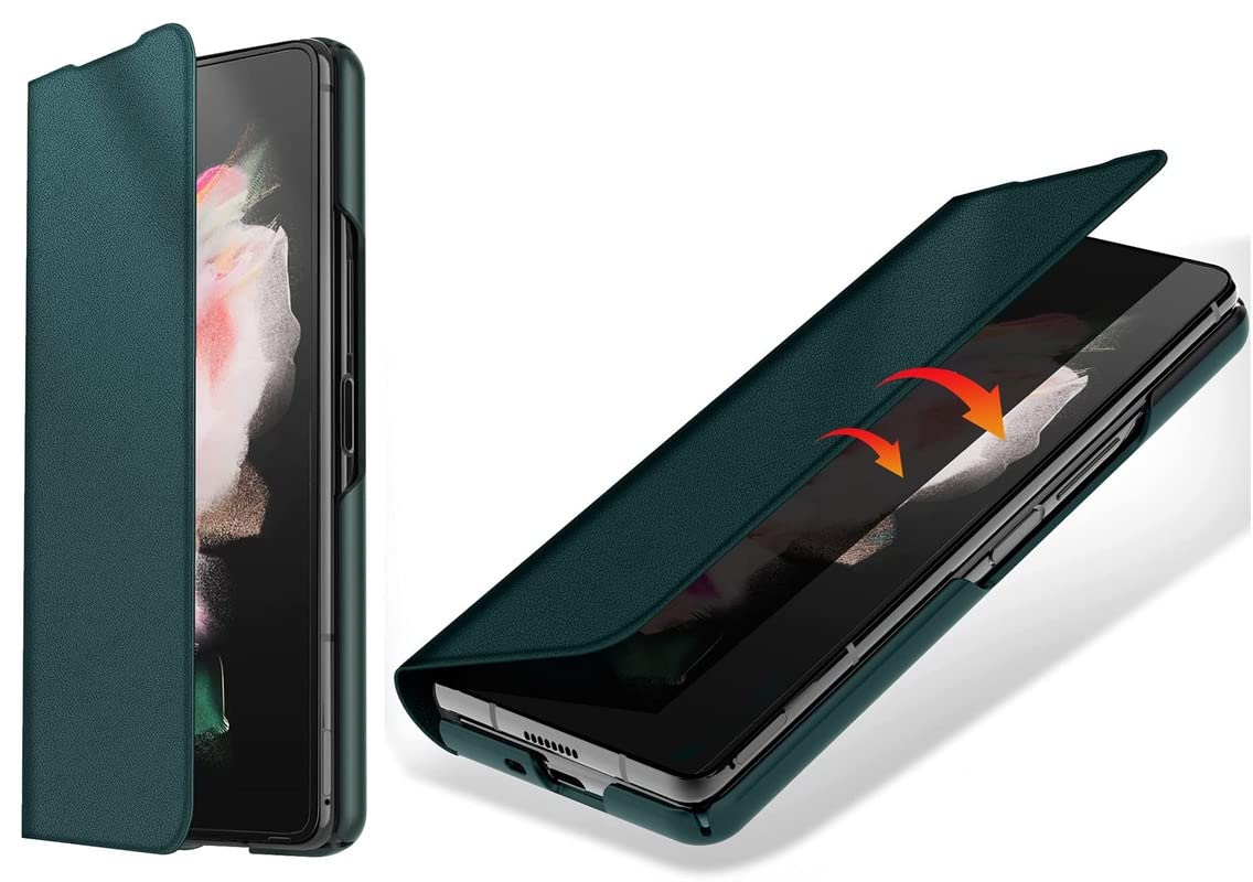 WHITBULL Royal Leather Magnetic Flip case for Apple iPhone 13 Pro Max (6.7 Inch) Green