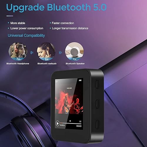 Miniatura 2 de Reproductor de MP3, Hotechs HiFi 16GB reproductor de música con Bluetooth 5.0, con grabadora de vozvideovisor de fotoslibro electrónicoradio FM