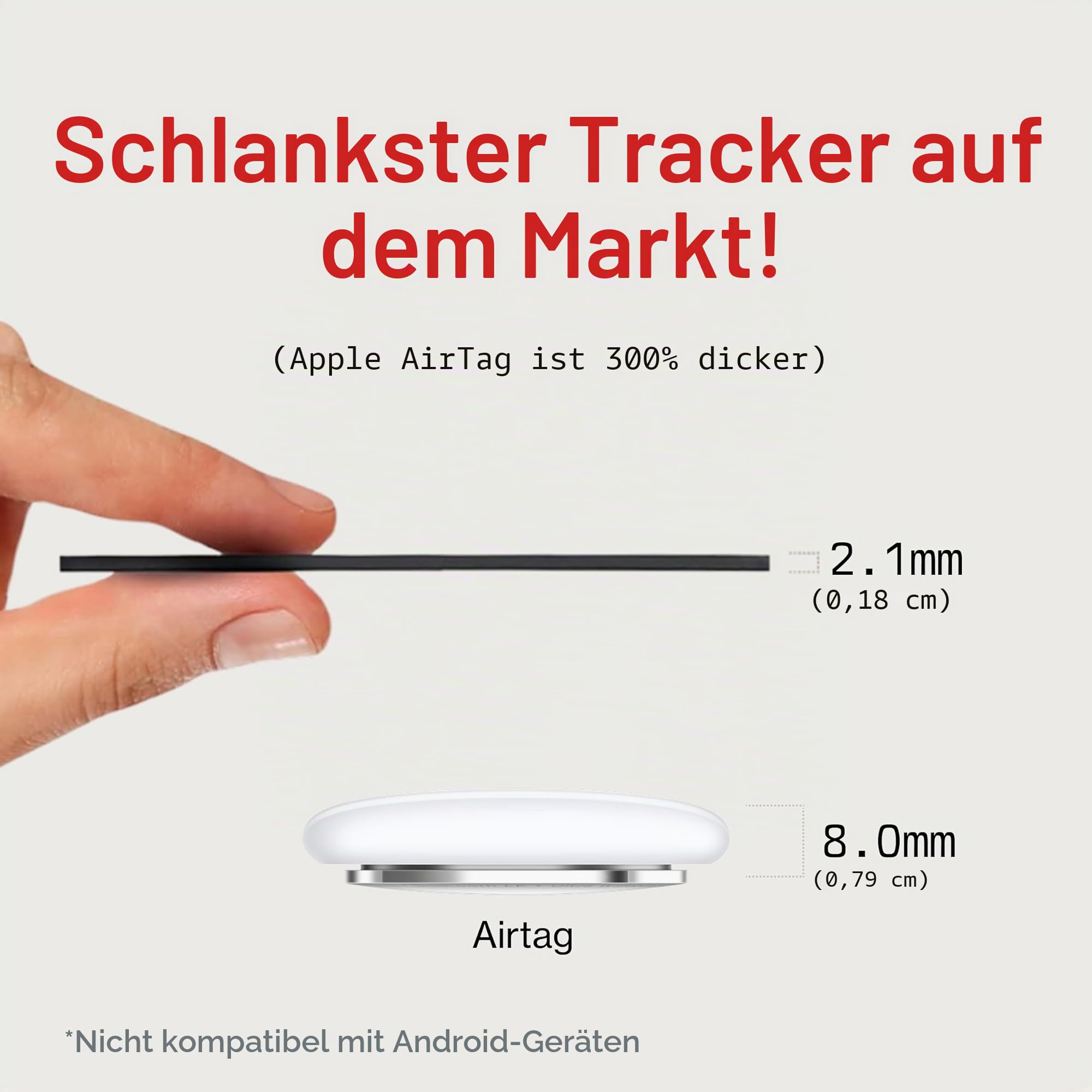 KeySmart SmartCard (Gen 2) MFi-zertifizierte Wallet-Tracker-Karte, kompatibel mit Apple Find My, wiederaufladbar, ultradünn, Bluetooth-Tracking, mit Schlüsselring-Loch, 1er-Pack