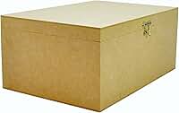 Caixa Lisa Com Dobradiça E Fecho 30x20x13 Mdf Madeira Diy