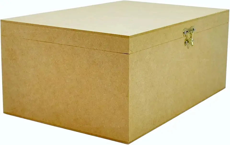 Caixa Lisa Com Dobradiça E Fecho 30x20x13 Mdf Madeira Diy