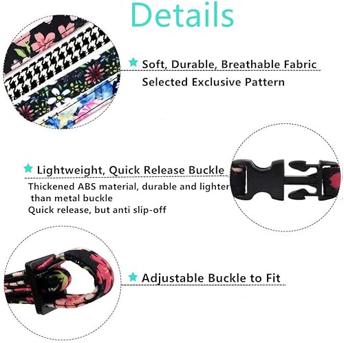 Miniatura 4 de Collar de flores para perros pequeños, hembras y gatos, paquete de 2 lindos collares florales para cachorros con corbata de moño extraíble y dije de