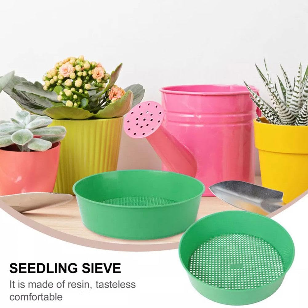 Rock Garden Sieve Soil Sifter, Round Plastic Soil Sifting Pan Sand Sifter Set, Sieves Sifting Soil, Large So Pan Sifter - Image 4