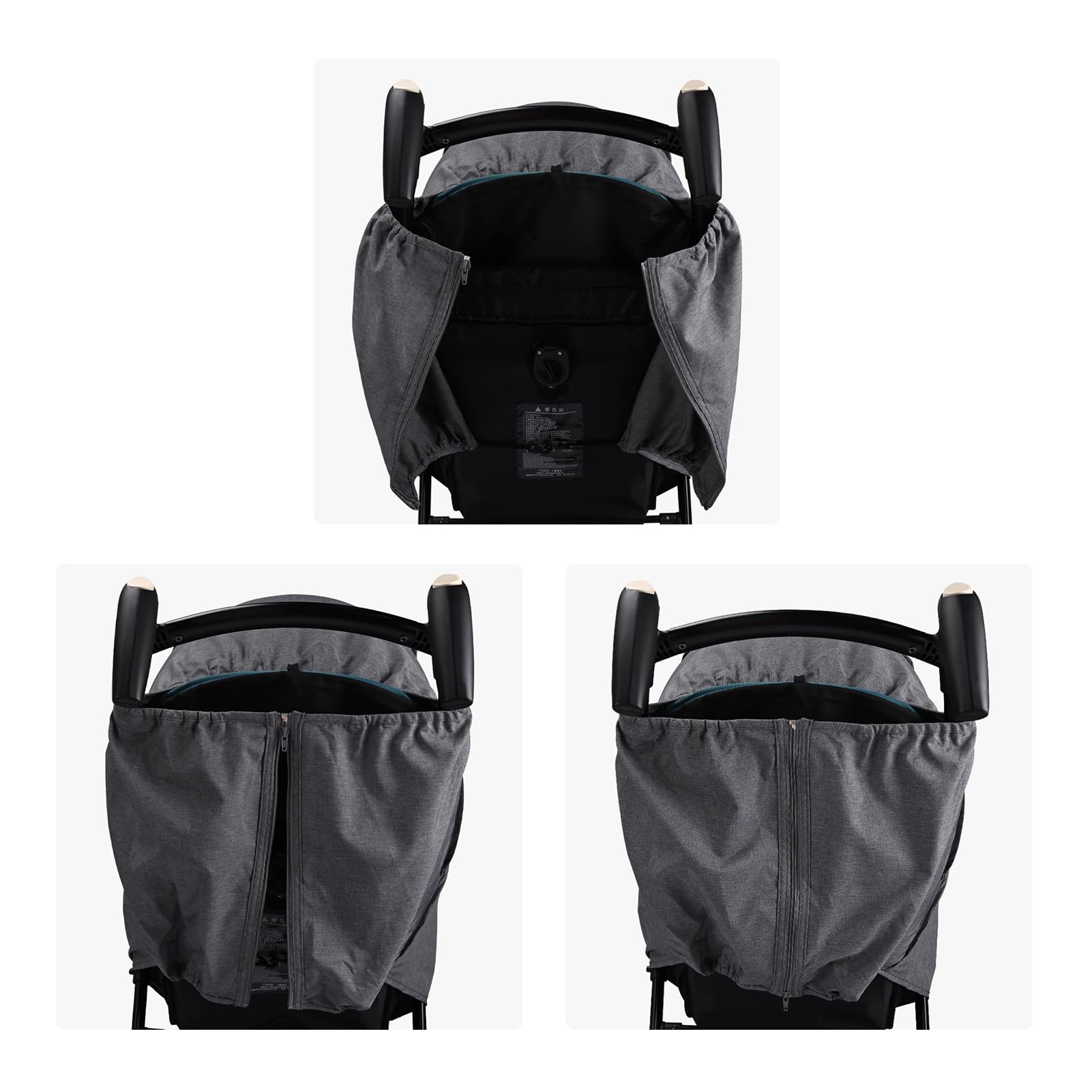 Bebamour Kinderwagen Regenschutz Universal Kinderwagen Zubehör, wasserdicht, winddicht Schutz, schützen vor Staub Schnee, Baby Travel Wetterschutz(Grey transparent type)