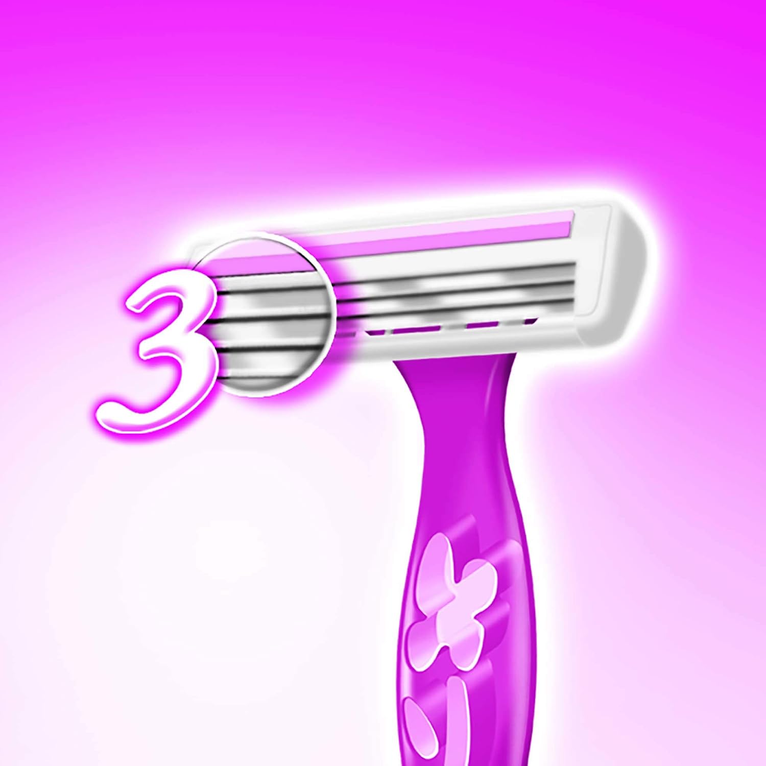BIC Soleil Simply Smooth Women's Disposable Razors, 3 Blades With Moisture Strip For a Silky Smooth Shave, 10 Piece Razor Set