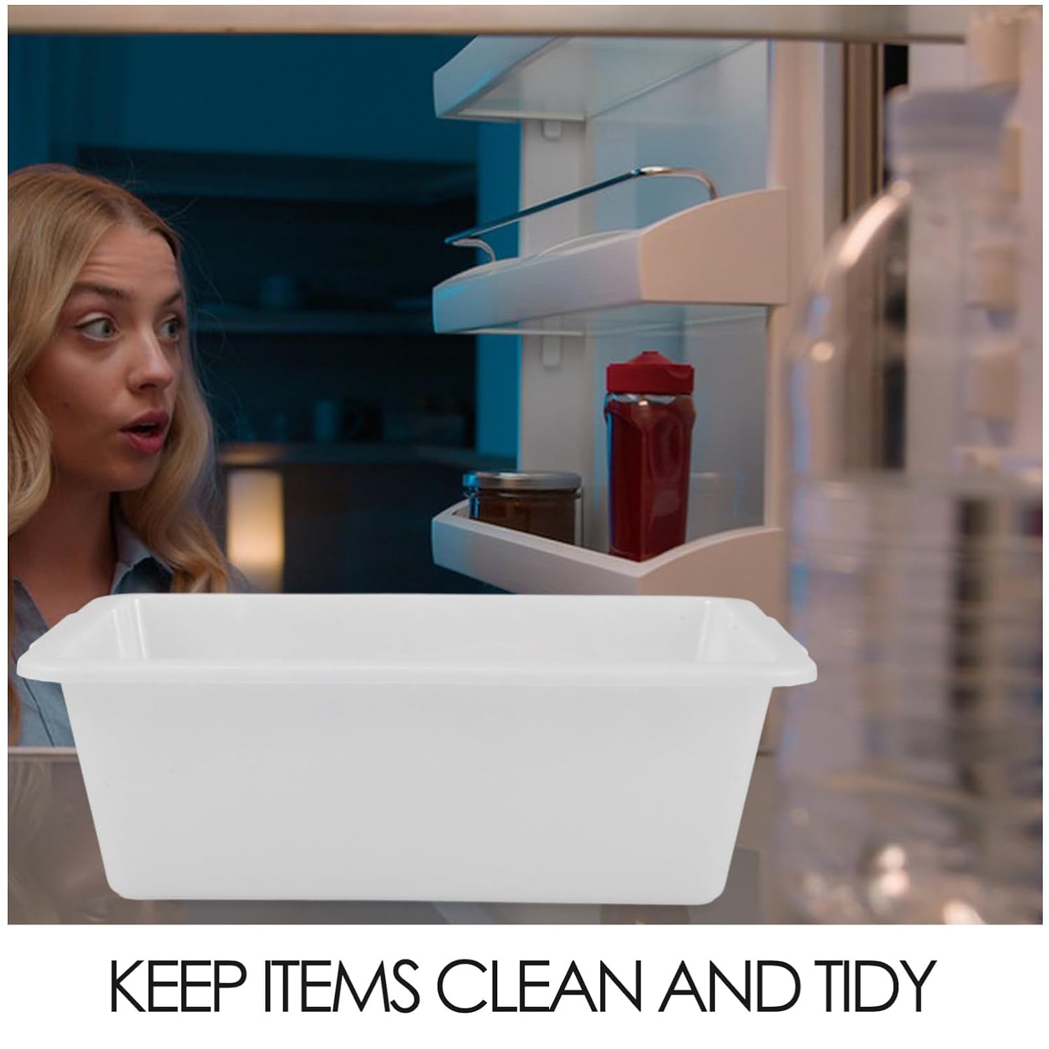 VOSAREA 3pcs Storage Container Commercial Bus Tub Multipurpose Plastic Bin Dish Washing Box for Home Restaurant
