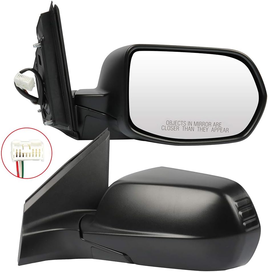 SCITOO Driver and Passenger Side View Mirrors Fit for 2012-2016 For Honda CR-V Power Adjustment Black Textured HO1320270 76200T0AA01