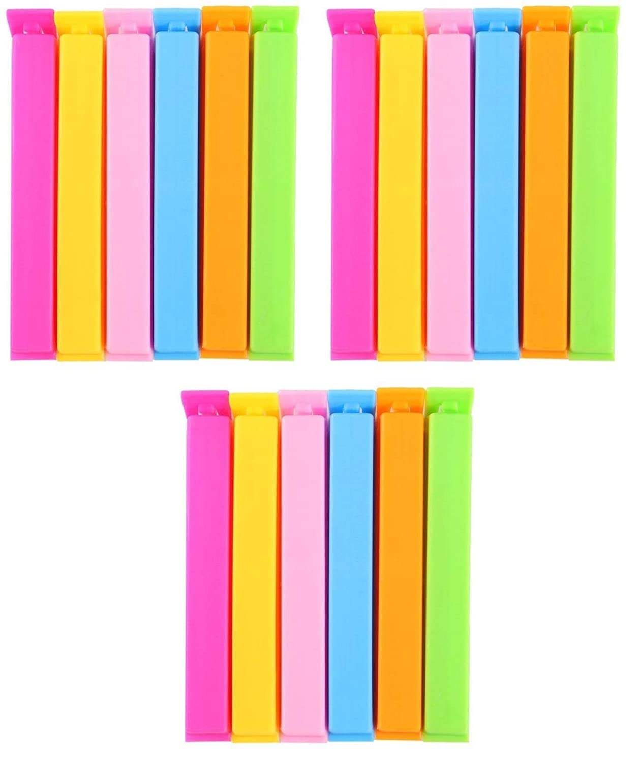 3 Different Size Plastic Food Snack Bag Pouch Clip Sealer Large, Medium, Small Plastic Snack Seal Sealing Bag Clips Vacuum Sealer (Set of 18, Multi-Color)-image-47