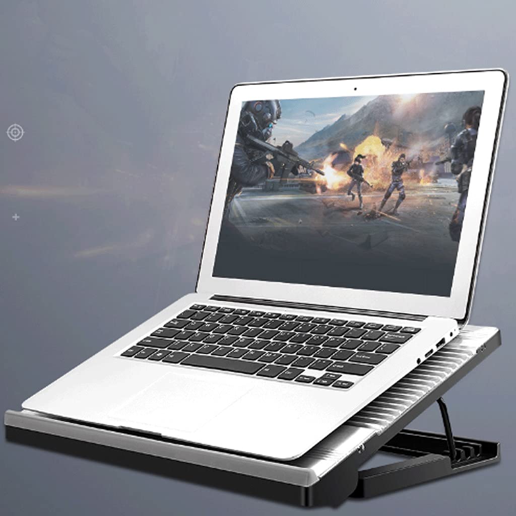 Laptop Cooling Pad, LED Lüfter, Vierwege, LCD Display Controller, Netzteil, Bis zu 17, Anti Rutsch Matte, Schwarzes Gitter
