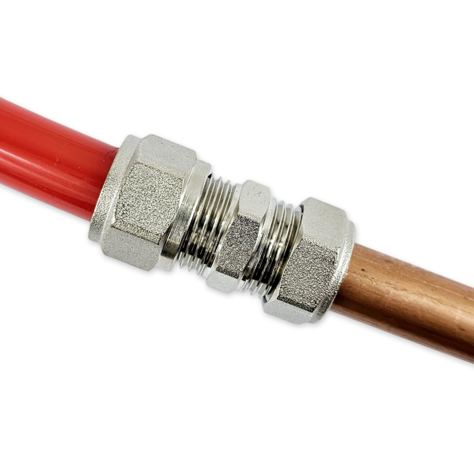 Wärmer System Nickel Plated Adapter Reducer For Water Underfloor Heating Evoh Pipe And Multilayer Pert-Al Pert And Pex Pipe, Reducing Coupling Plastic To Copper Pipe (16Mm Evoh X 15Mm Copper)