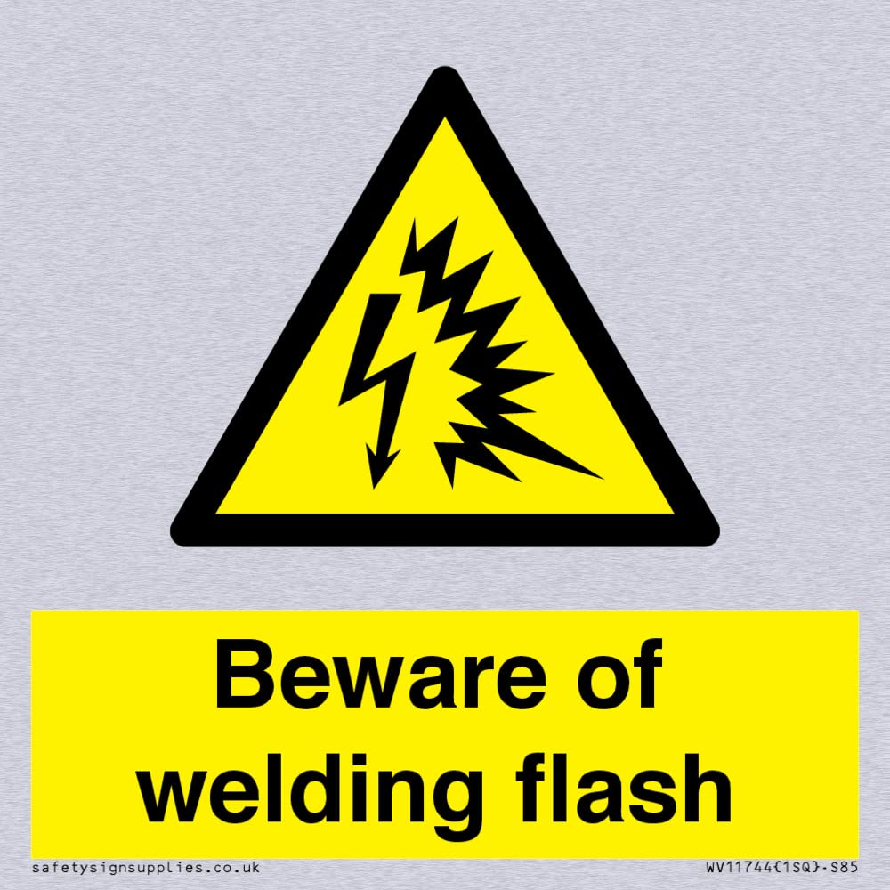 Beware of welding flash Sign - 85x85mm - S85