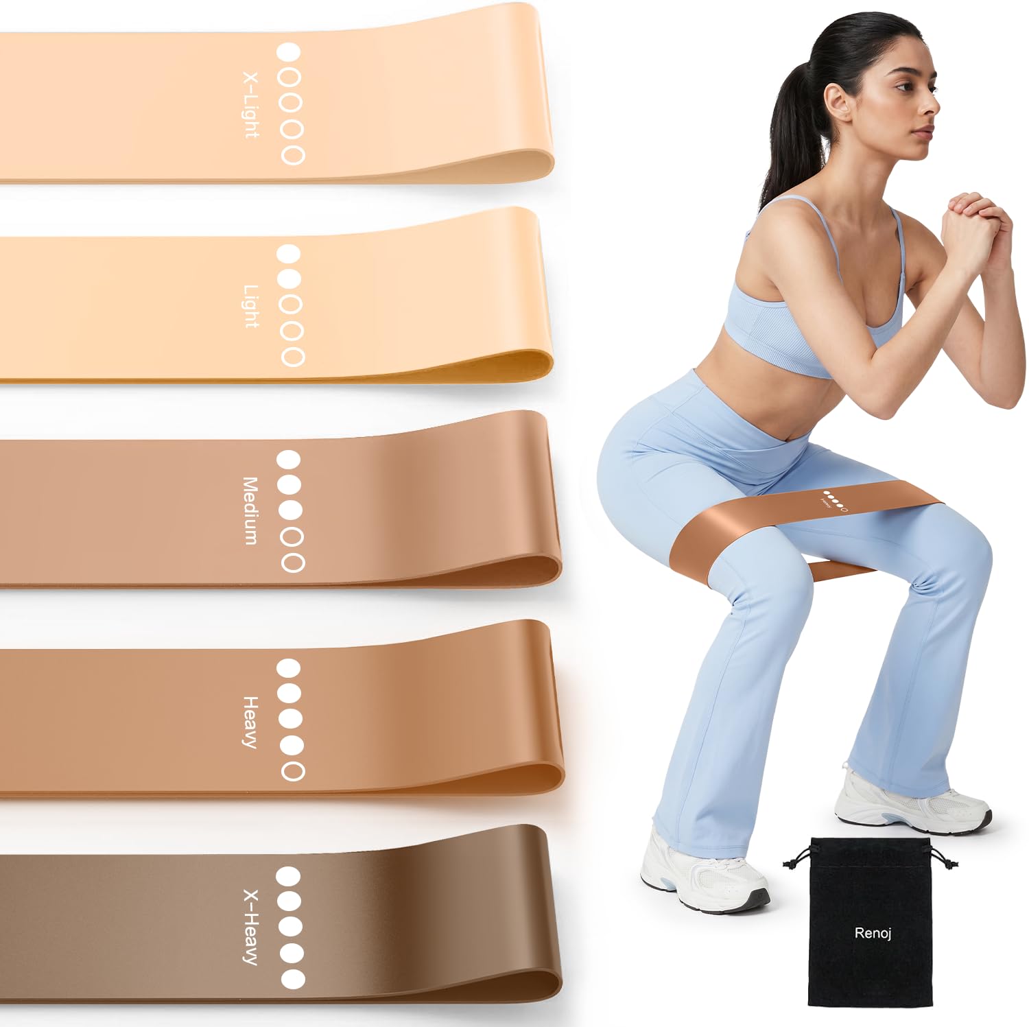 Resistance Bands Exercise Bands Set, 5-Levels for Home Gym, Yoga & Pilates — Amazon image 7