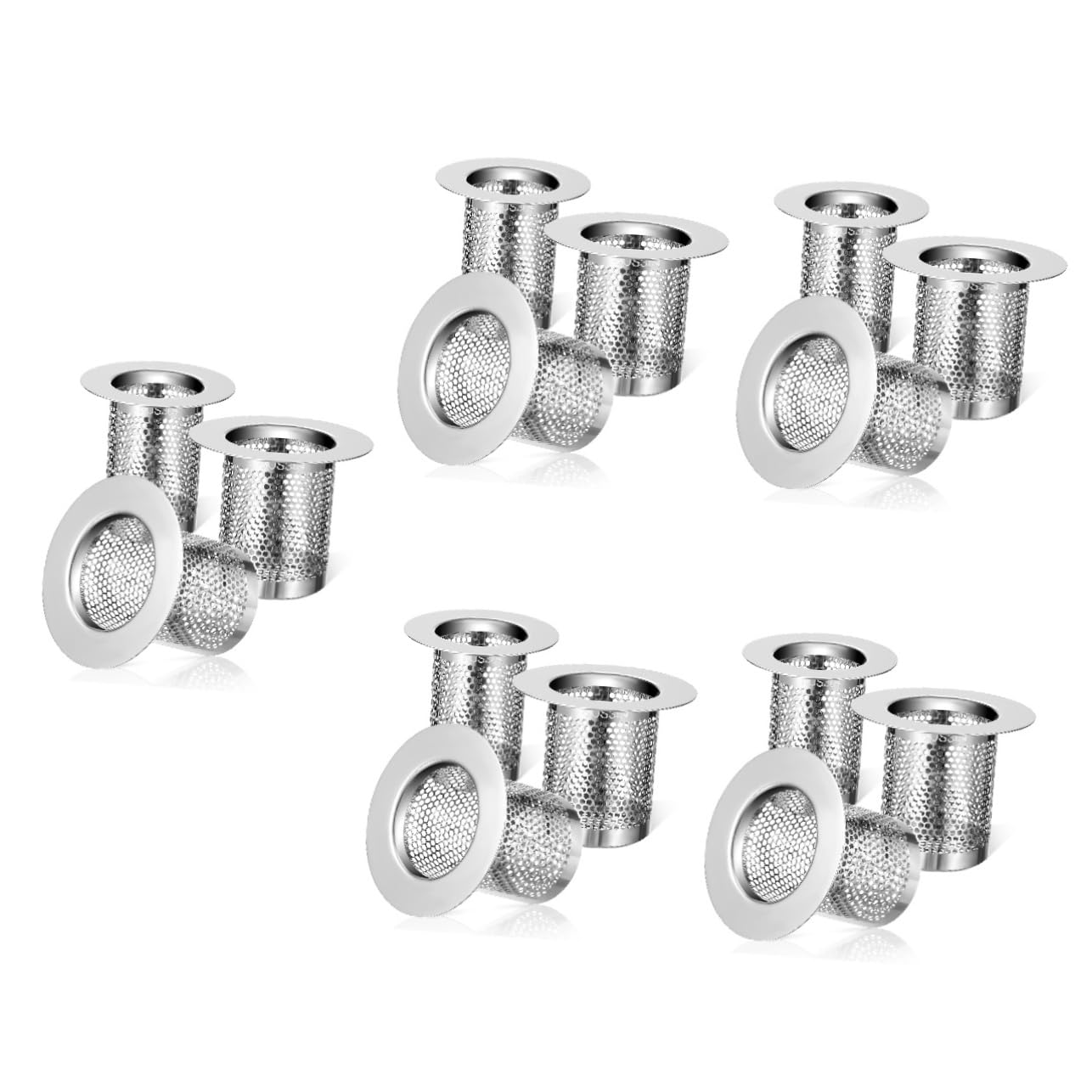 SHINEOFI 5 Sätze Abflusssieb Teiliges Dusch Und Waschbecken Haarsieb Für Effektive Verstopfungsprävention Rostfreies Material Einfache Installation Verschiedene Für Passform 3 Stücke * 5