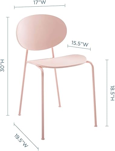 Miniatura 3 de Modway Palette - Juego de 2 sillas de comedor, Metal, Rosado