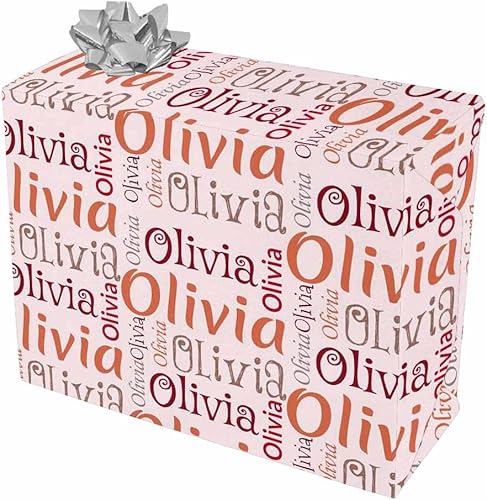 Artsadd Rollos de papel de regalo de cumpleaños personalizados con nombre, papel de regalo de Navidad personalizado para niños, hombres y mujeres,