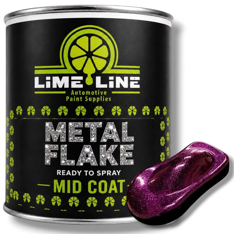 LiME LiNE Automotive Metal Flake Midcoat - No Reducer Needed (Purple, 1 Gallon)