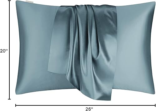 Vista 34 de DISANGNI Funda de almohada de seda de morera 100% natural para cabello y piel con cremallera oculta, 22 momme ambos lados