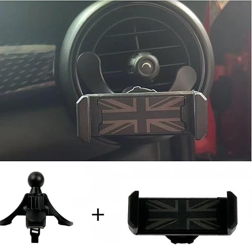 Miniatura 2 de Soporte de teléfono para automóvil, soporte de teléfono Union Jack para ventilación circular de aire para Mini Cooper Serie R soporte manos libres