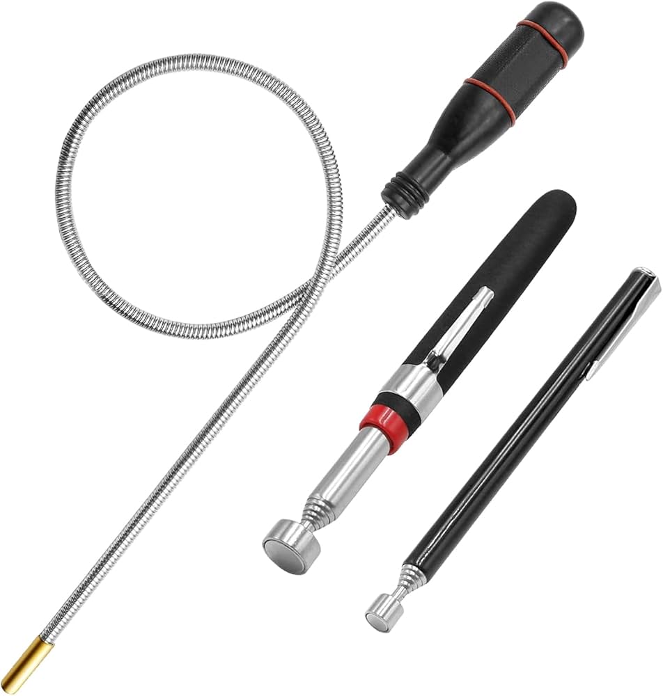 Kzouenzu Telescopische magneet, 2 stuks, draagbaar, magnetisch, voor het verzamelen van kleine onderdelen, bouten, metalen voorwerpen, auto- onderdelen Kzouenzu Telescopische magneet, 2 stuks, draagbaar, magnetisch, voor het verzamelen van kleine onderdelen, bouten, metalen voorwerpen, auto- onderdelen