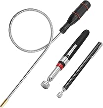 3 Telescopic Magnetic Rods, Powerful Magnets, Foldable Magnet, Extendable Telescopic Magnet, Extra Strong Magnets for Picking up Small Parts and Car Parts
