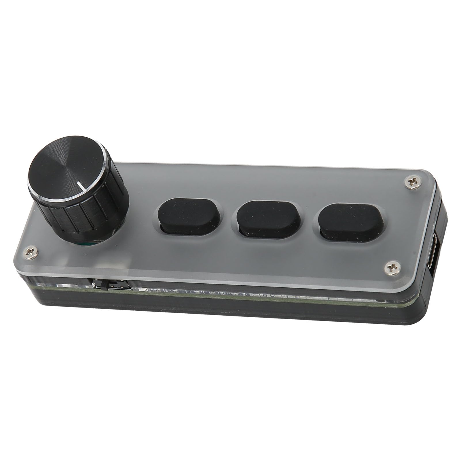 Zunate Mini Macro Pad a 3 Tasti, Tastiera da Gioco con Manopola, modalità USB Cablata e Bluetooth Wireless, Tastiera Programmabile Fai-da-Te Silenziosa in Silicone per Il Lavoro