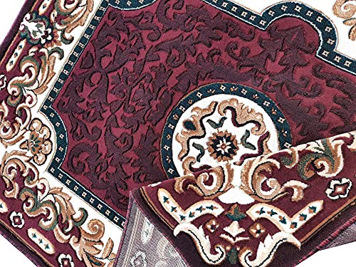 Image of Beautiful American Combination Floral Design Acrylic Touch Carpet for Living Room & Drawing Room with 1 Inch Thickness(180X240 Brown Colour) 6x8 Feet